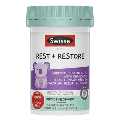 Swisse KIds Rest & Restore 60 Chewable Tablets Banana Flavour